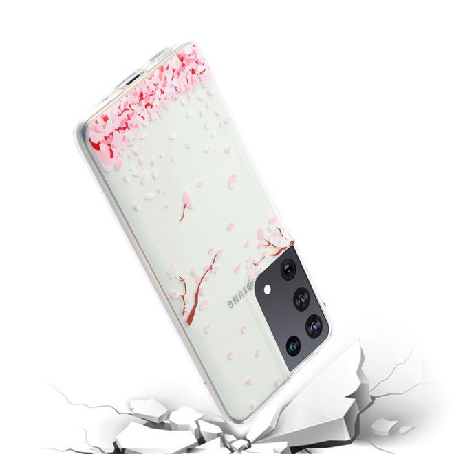 Samsung Galaxy S21 Ultra Handyhülle - Softcase Image Plastik Series - fallende Blüten