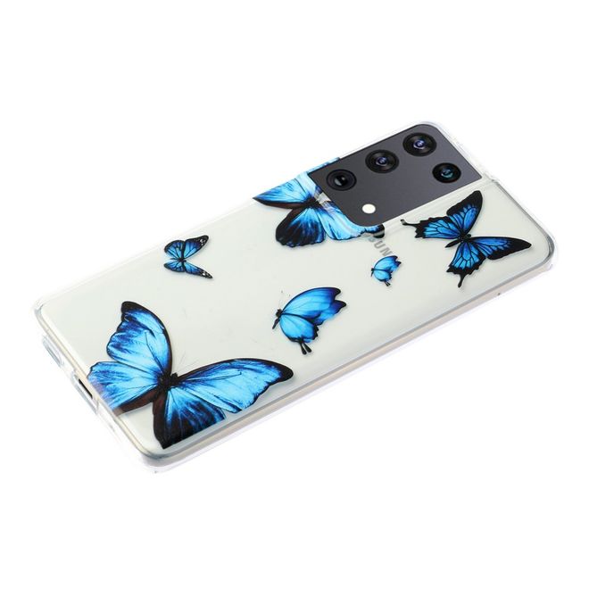 Samsung Galaxy S21 Ultra Handyhülle - Softcase Image Plastik Series - blauer Schmetterling