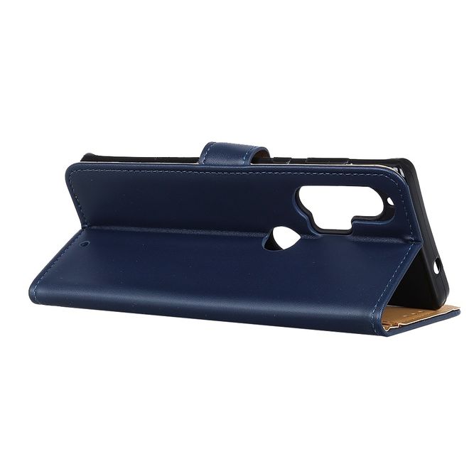 Motorola Edge Plus Handy Hülle - Classic II Leder Bookcover Series - blau
