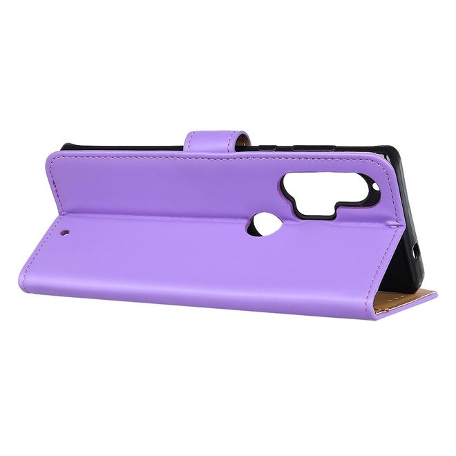 Motorola Edge Plus Handy Hülle - Classic II Leder Bookcover Series - purpur