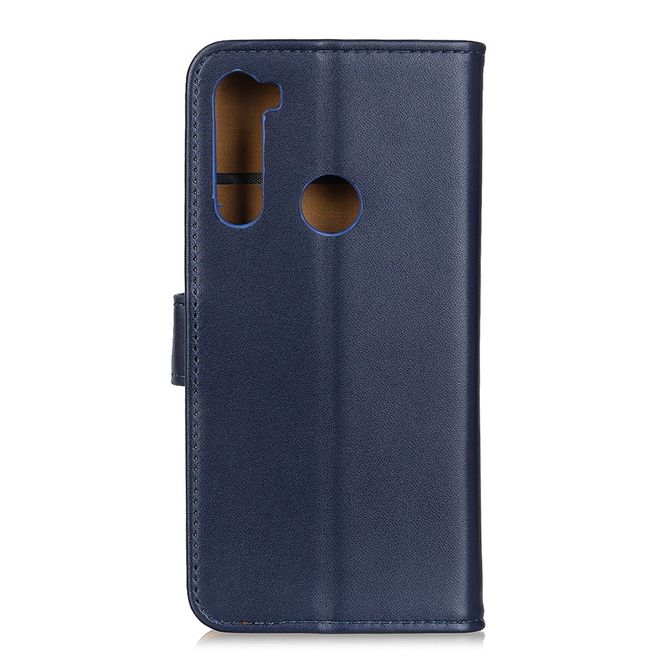 Motorola One Fusion Plus Handy Hülle - Classic II Leder Bookcover Series - blau