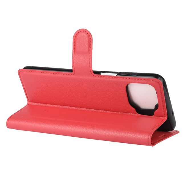 Motorola Moto G 5G Plus Handy Hülle - Litchi Leder Bookcover Series - rot