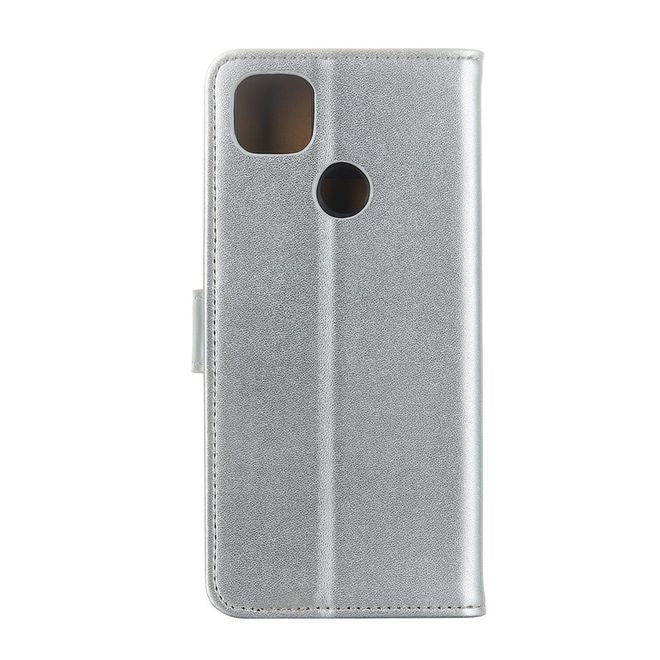 Motorola Moto G 5G Handy Hülle - Classic II Leder Bookcover Series - silber
