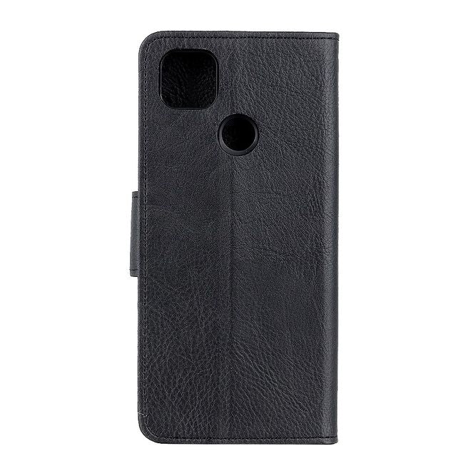 Motorola Moto G 5G Handy Hülle - Litchi Leder Bookcover Series - schwarz