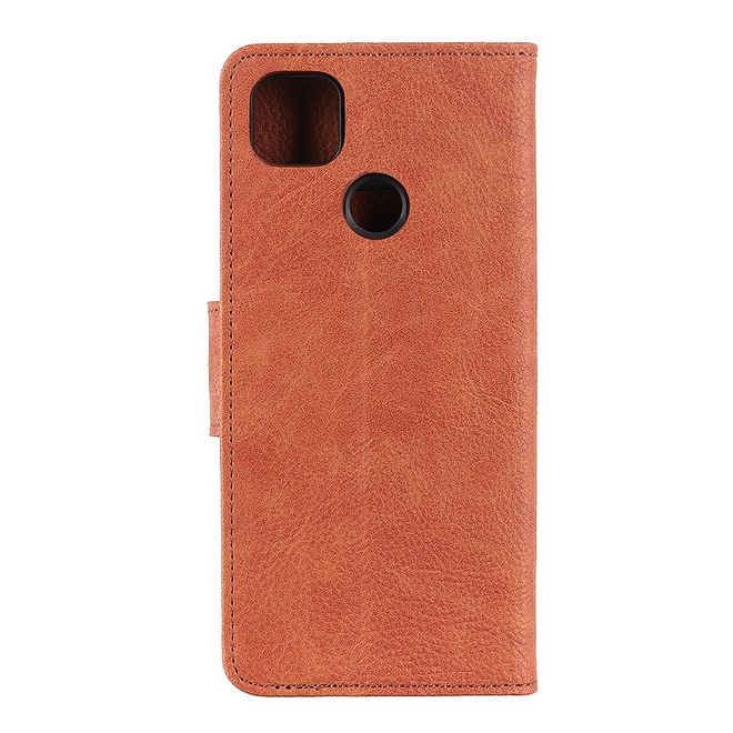 Motorola Moto G 5G Handy Hülle - Litchi Leder Bookcover Series - braun