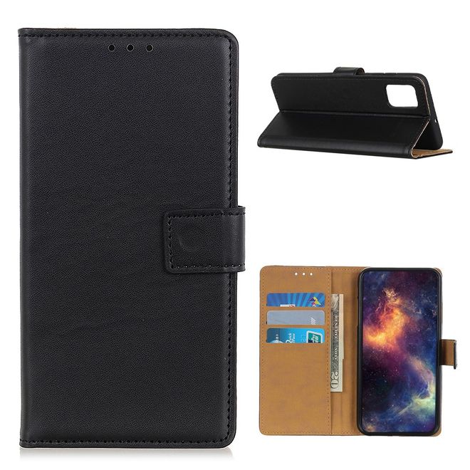 Xiaomi Poco M3 Handy Hülle - Classic II Leder Bookcover Series - schwarz