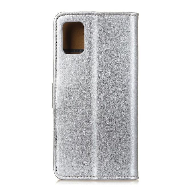 Xiaomi Poco M3 Handy Hülle - Classic II Leder Bookcover Series - silber