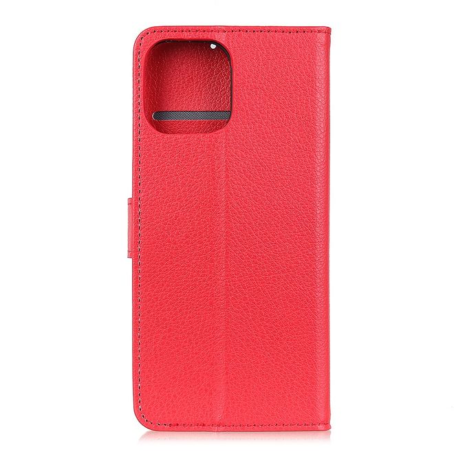 Realme C11 Handy Hülle - Litchi Leder Bookcover Series - rot