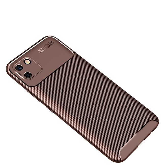 Realme C11 Handyhülle - Carbon Fiber TPU Softcase Series - braun