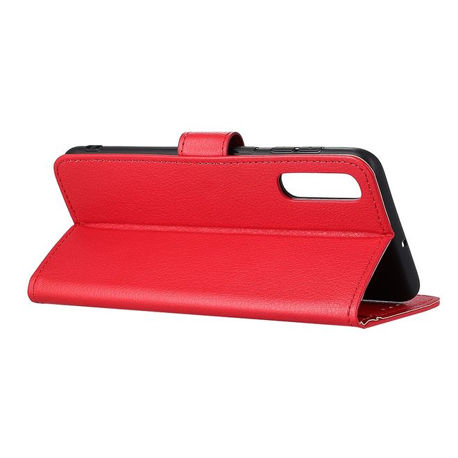 Realme 7 Handy Hülle - Litchi Leder Bookcover Series - rot
