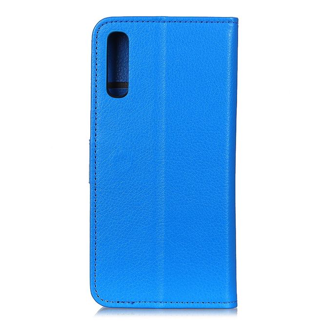 Realme 7 Handy Hülle - Litchi Leder Bookcover Series - blau