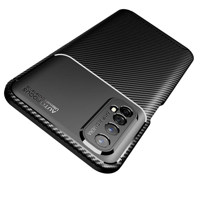 Realme 7 Handyhülle - Carbon Fiber TPU Softcase Series - schwarz