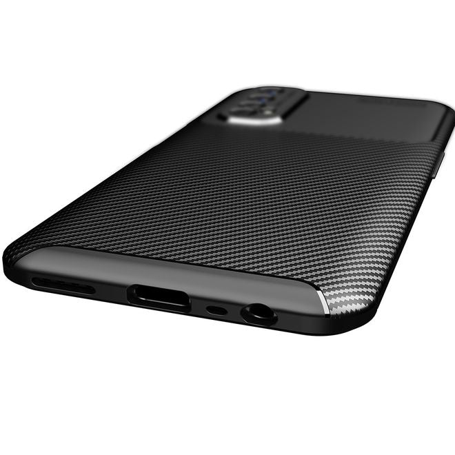 Realme 7 Handyhülle - Carbon Fiber TPU Softcase Series - schwarz