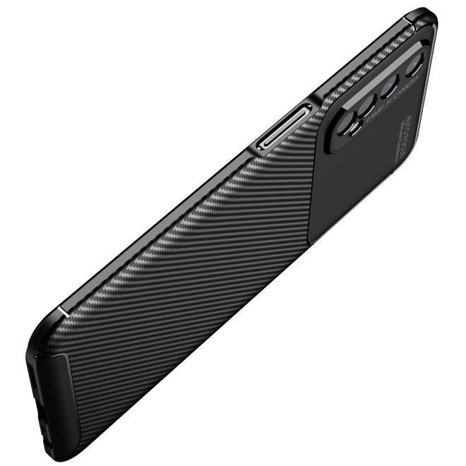 Realme 7 Handyhülle - Carbon Fiber TPU Softcase Series - schwarz