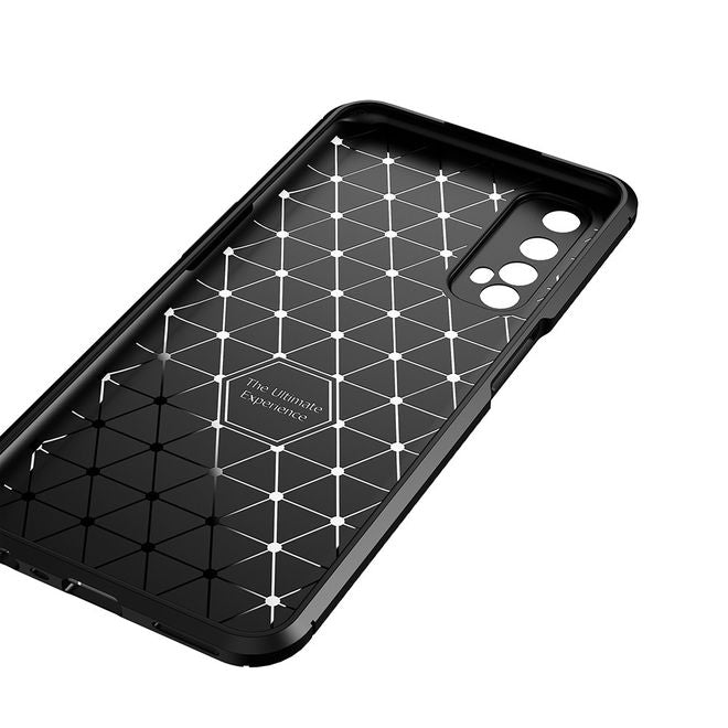Realme 7 Handyhülle - Carbon Fiber TPU Softcase Series - schwarz