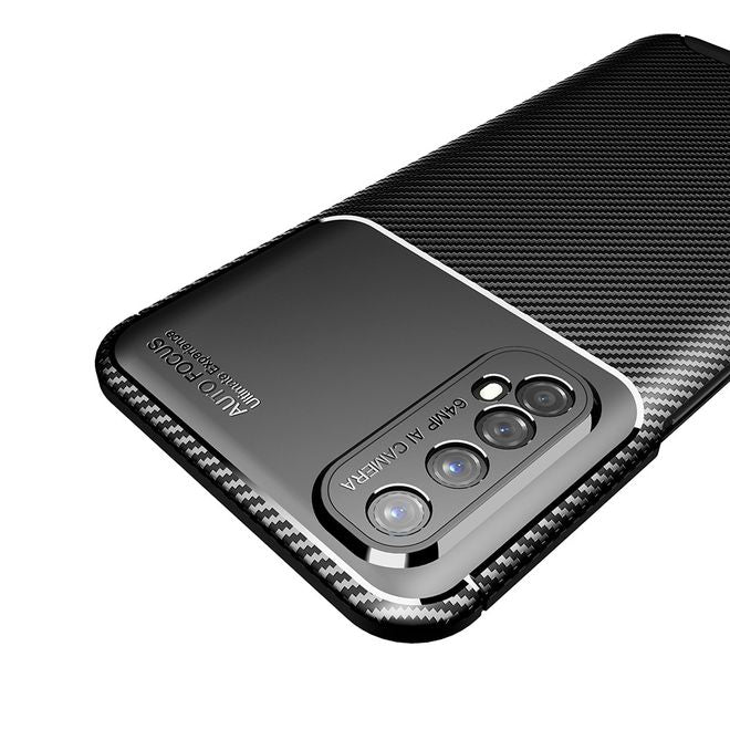 Realme 7 Handyhülle - Carbon Fiber TPU Softcase Series - schwarz