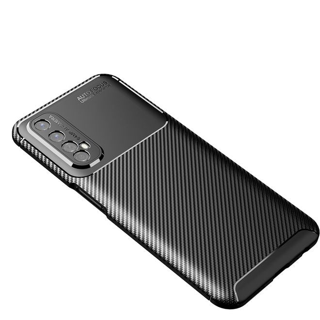 Realme 7 Handyhülle - Carbon Fiber TPU Softcase Series - schwarz