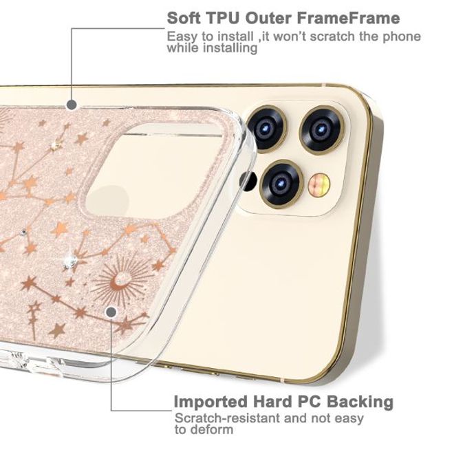 Kingxbar - iPhone 12 Pro Max Schutzhülle - Case mit Swarovski Kristallen - Sky Series - Zodiac