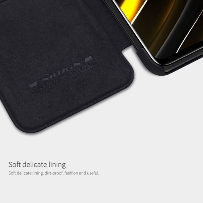 Nillkin - Xiaomi Poco M3 Hülle - Leder Book Case - Qin Series - schwarz