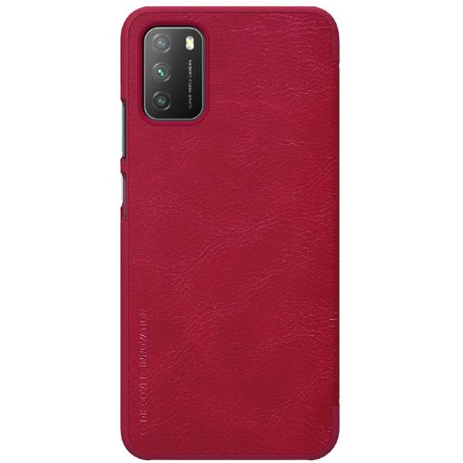 Nillkin - Xiaomi Poco M3 Hülle - Leder Book Case - Qin Series - rot