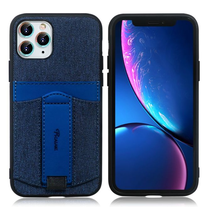 Coque pour iPhone 12 Pro - Étui souple en tissu luxueux - Série Denim - Bleu
