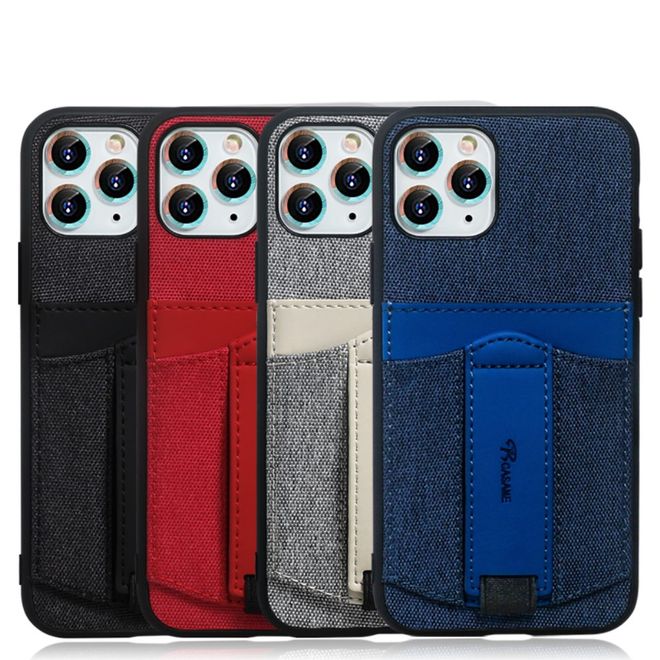 iPhone 12 mini Hülle - luxuriöses Stoff Softcase - Denim Series Softcase - schwarz
