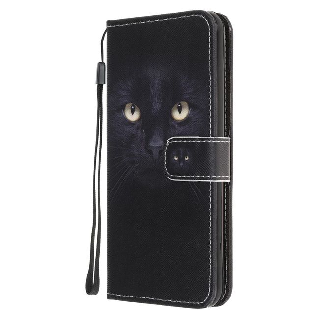 Samsung Galaxy A72 5G / 4G Handy Hülle - Leder Bookcover Image Series - Katzengesicht