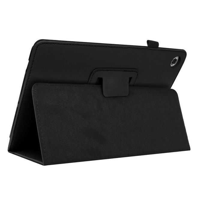 Lenovo Tab M10 FHD Plus (2nd Gen) Tablet Case - Leather Case - Lychee Look - Black