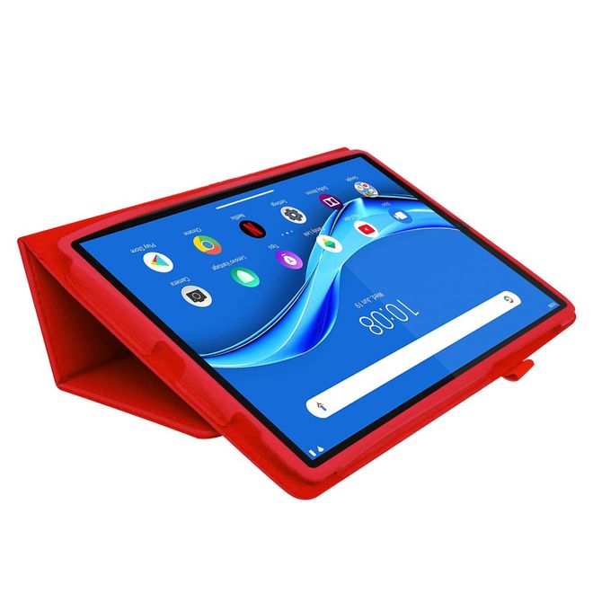 Lenovo Tab M10 FHD Plus (2nd Gen) Tablet Case - Leather Case - Lychee Look - Red