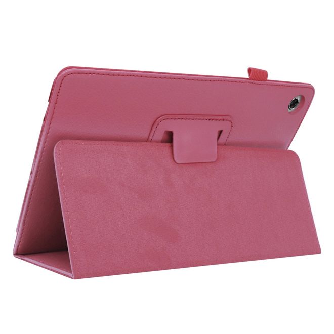 Étui pour tablette Lenovo Tab M10 FHD Plus (2e génération) - Étui en cuir - Motif litchi - Rose