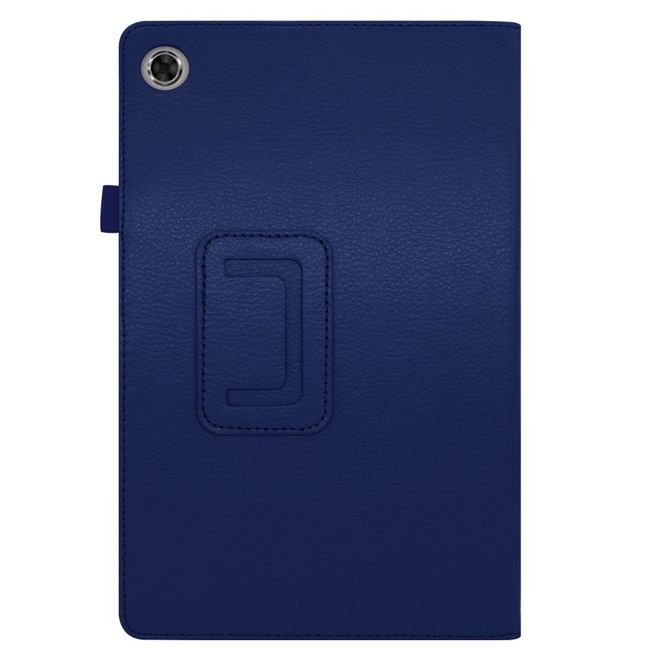 Étui pour tablette Lenovo Tab M10 FHD Plus (2e génération) - Étui en cuir - Motif litchi - Bleu foncé