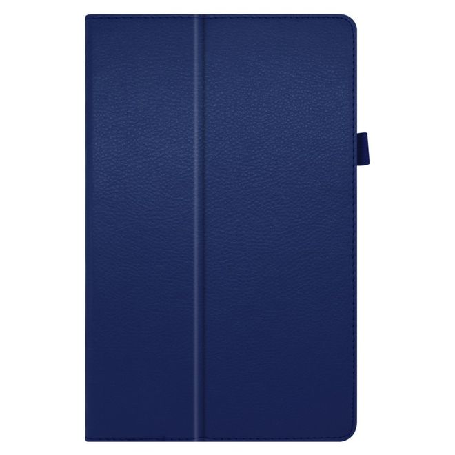 Étui pour tablette Lenovo Tab M10 FHD Plus (2e génération) - Étui en cuir - Motif litchi - Bleu foncé