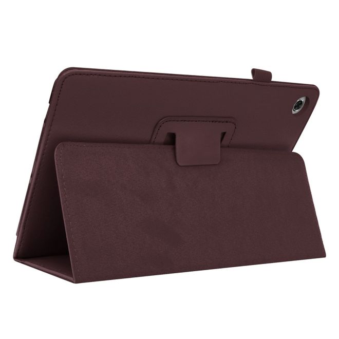 Lenovo Tab M10 FHD Plus (2nd Gen) Tablethülle - Case aus Leder - im Litchi Look - kaffeefarben