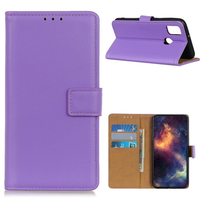 Oppo A53 (2020) Handy Hülle - Classic II Leder Bookcover Series - purpur