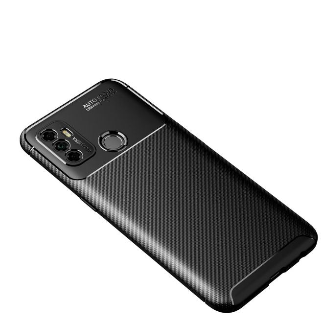 Oppo A53 (2020) Handyhülle - Carbon Fiber TPU Softcase Series - schwarz