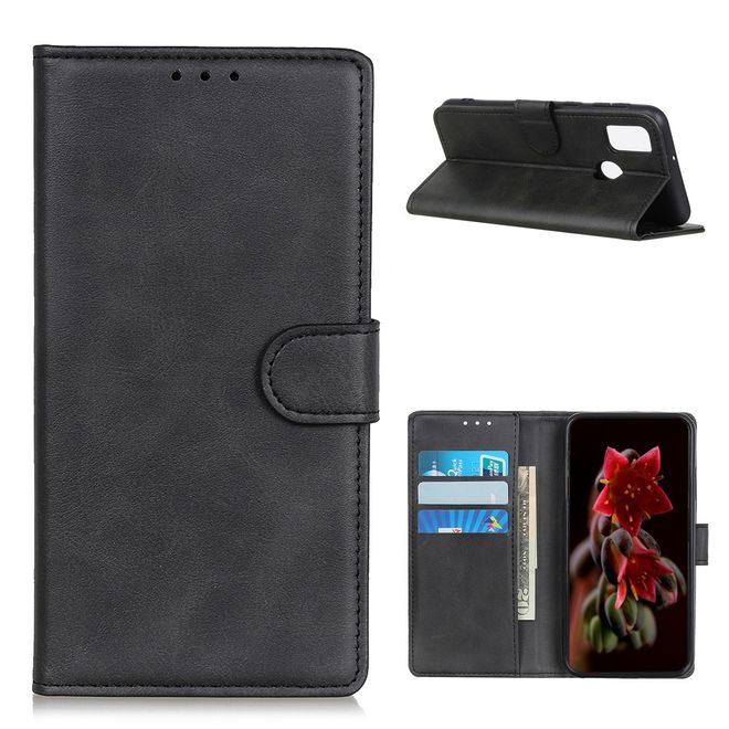 Realme 7i Handy Hülle - Classic IV Leder Bookcover Series - schwarz