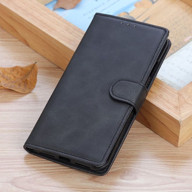 Realme 7i Handy Hülle - Classic IV Leder Bookcover Series - schwarz