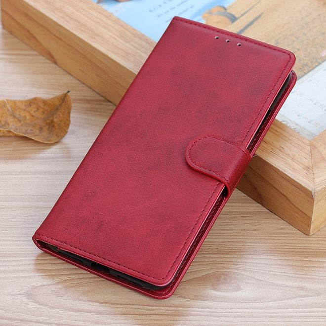 Realme 7i Handy Hülle - Classic IV Leder Bookcover Series - rot