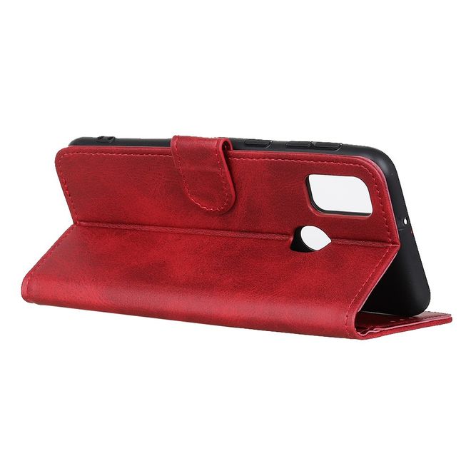 Realme 7i Handy Hülle - Classic IV Leder Bookcover Series - rot