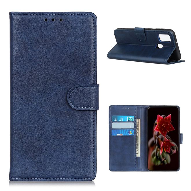 Realme 7i Handy Hülle - Classic IV Leder Bookcover Series - blau