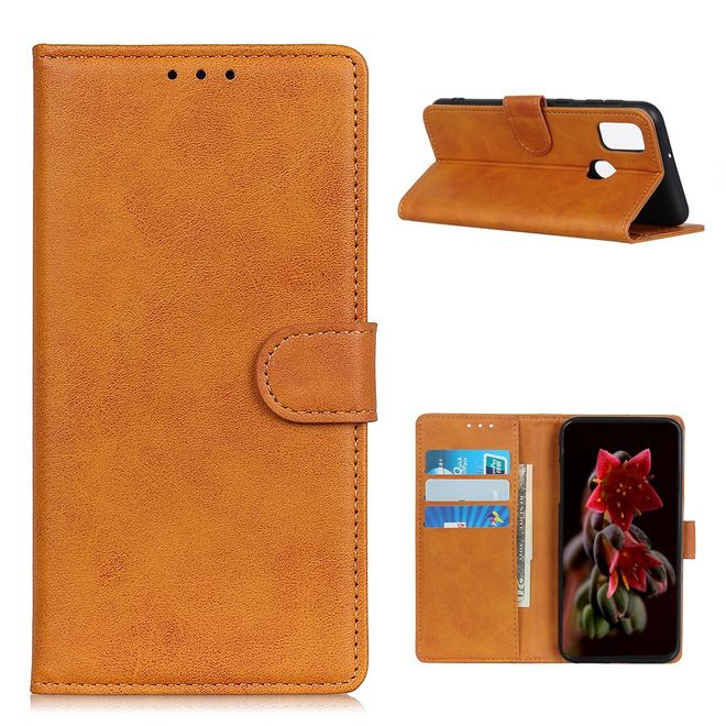 Realme 7i Handy Hülle - Classic IV Leder Bookcover Series - braun