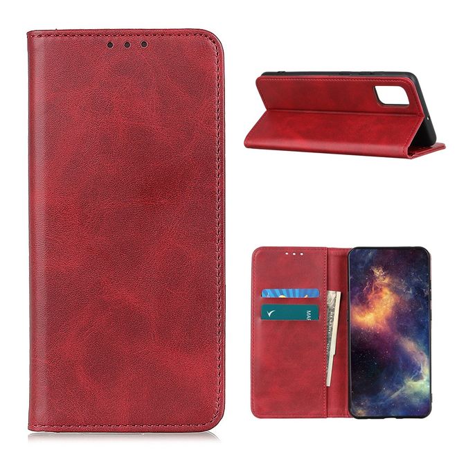 OnePlus 9 Handy Hülle - Classic V Leder Bookcover Series - rot