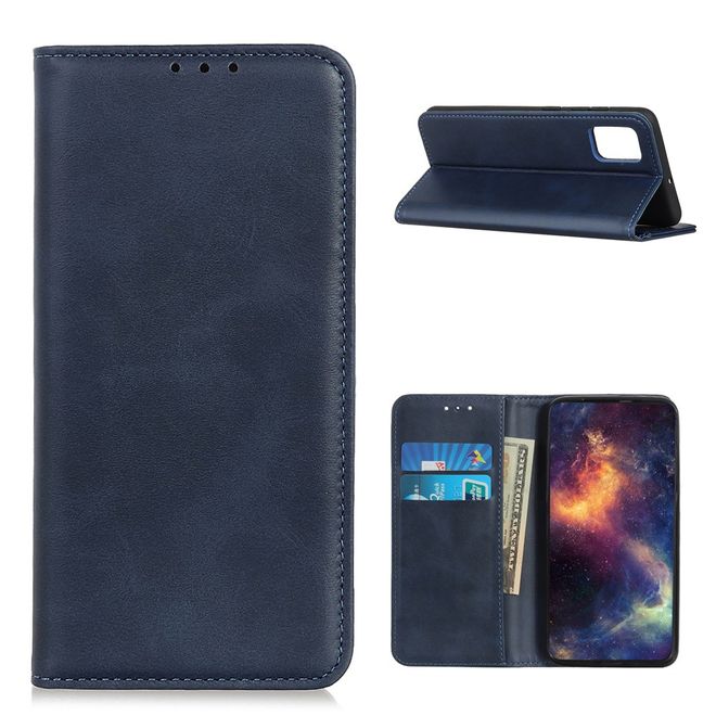 OnePlus 9 Handy Hülle - Classic V Leder Bookcover Series - blau