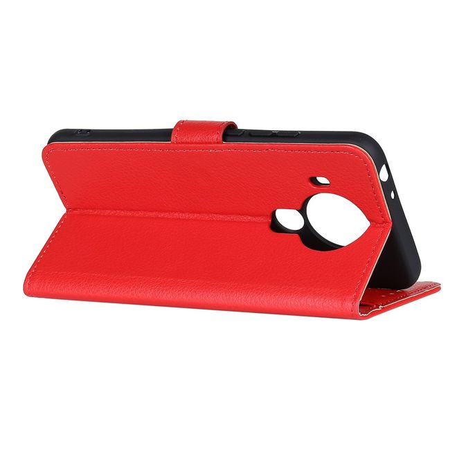 Nokia 5.4 Handy Hülle - Litchi Leder Bookcover Series - rot