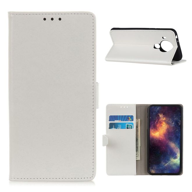 Nokia 5.4 Handyhülle - Crazy Horse Leder Bookcover Series - weiss