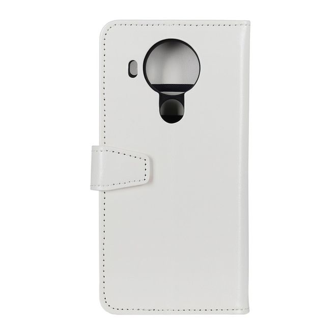 Nokia 5.4 Handyhülle - Crazy Horse Leder Bookcover Series - weiss