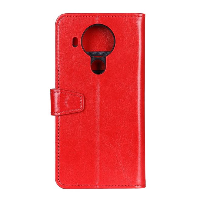 Nokia 5.4 Handyhülle - Crazy Horse Leder Bookcover Series - rot