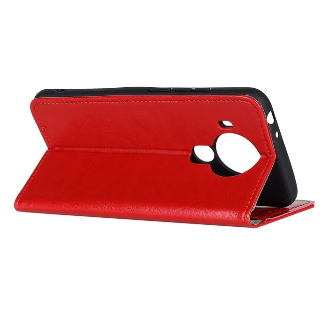 Nokia 5.4 Handyhülle - Crazy Horse Leder Bookcover Series - rot