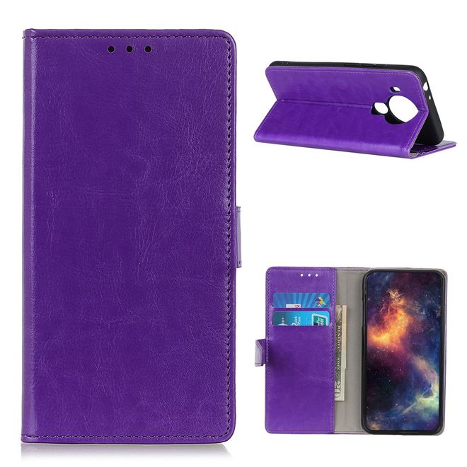 Nokia 5.4 Handyhülle - Crazy Horse Leder Bookcover Series - purpur