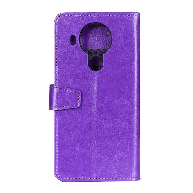 Nokia 5.4 Handyhülle - Crazy Horse Leder Bookcover Series - purpur